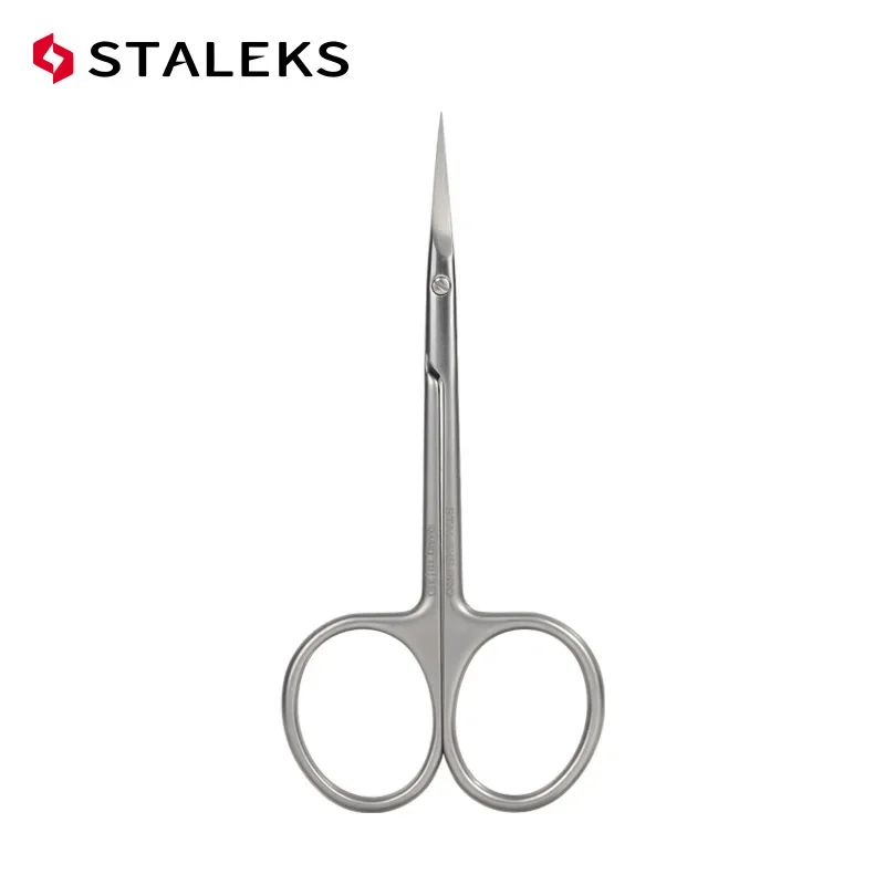 STALEKS Nail Scissors High Quality Stainless Steel Eyebrow Scissors Profession Elbow Scissor Trim Nose Hair Makeup Tools SS-10-3