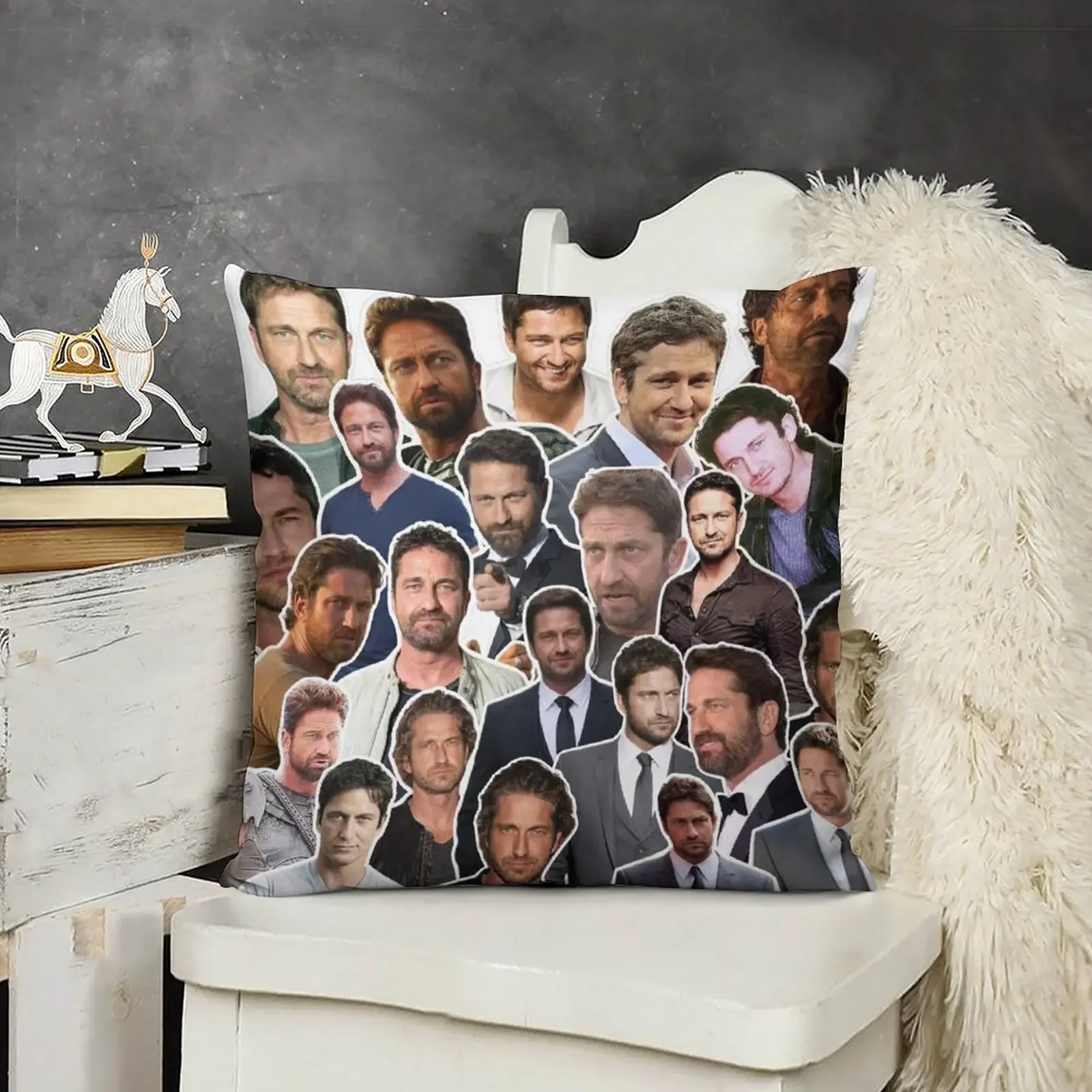 gerard butler photo collage Throw Pillow Pillowcases For Pillows covers for pillows Pillow Covers Decorative pillow