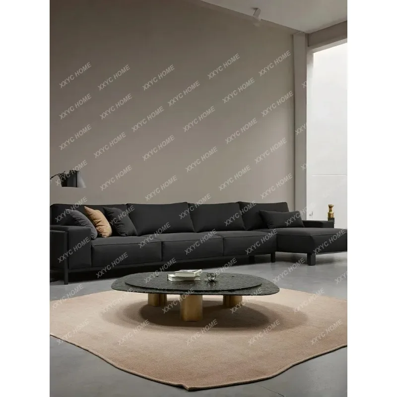 XMinimalist Irregular Coffee Table 2026 Villa Shaped Water Ripple Glass Luxury Tea Color New Double Layer