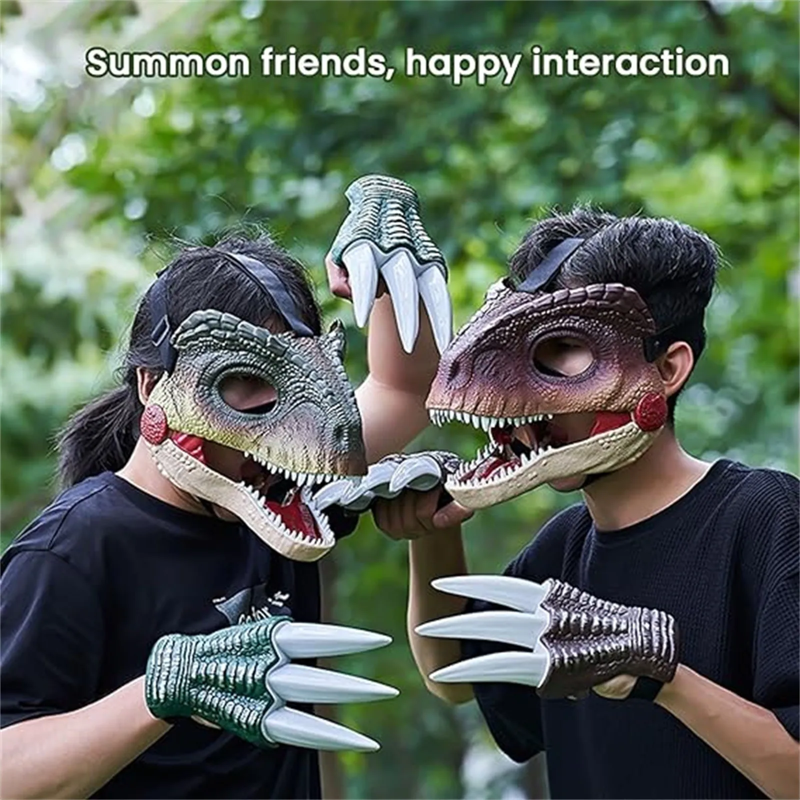 Dino máscara mandíbula móvel de plástico duro engraçado dinossauro máscara criativa e divertida festa de férias animal cosplay suprimentos horror brincadeira adereços