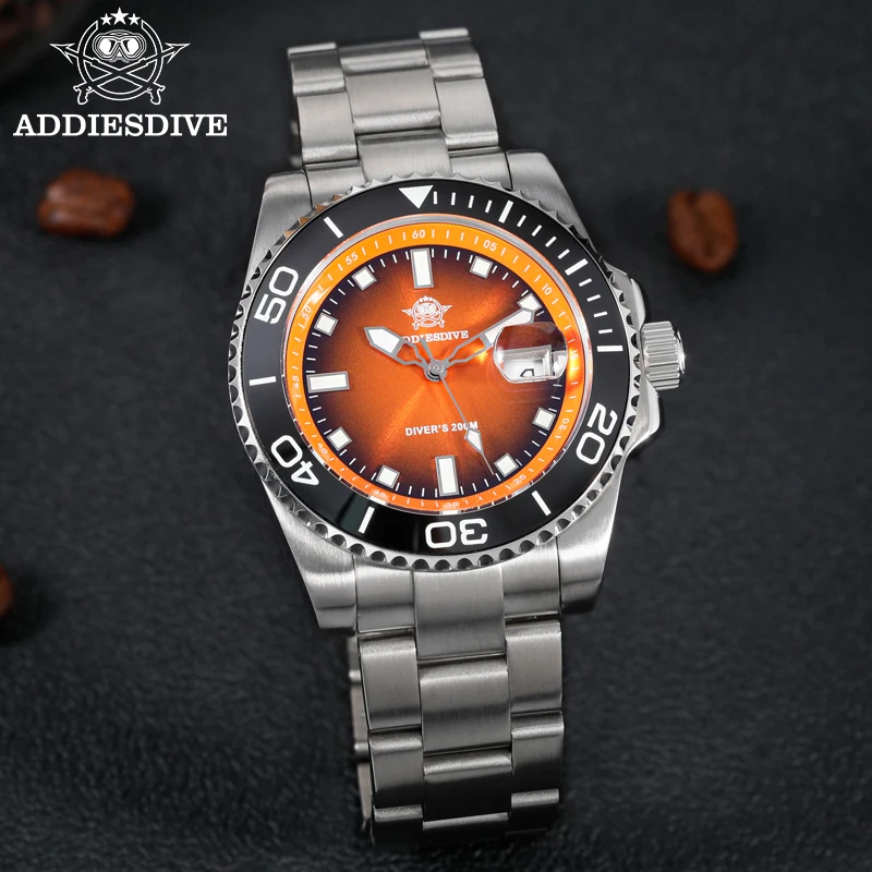 

ADDIESDIVE Men's Watch Quartz Stainless Steel Diving Watch 200M Super Luminous Luxury Watch reloj hombre NEW Watch Reloj hombre