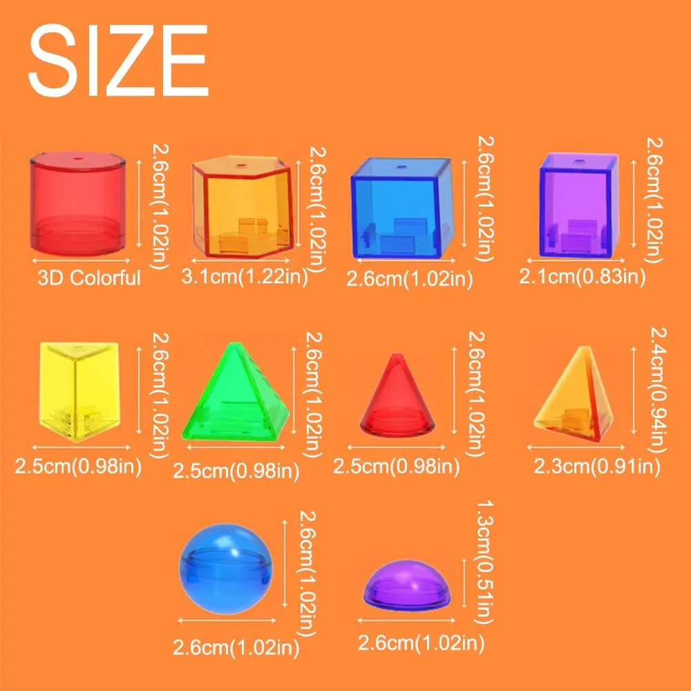 3D Kid Montessori Toy Creative Colorful Montessori Table Toys Translucent Sensory Activity Early Education AIDS Teaching Aids