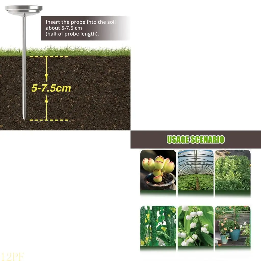 12PF Soil Thermometers Temperature Monitors Plant Tool Long Probe Fast Response Meter