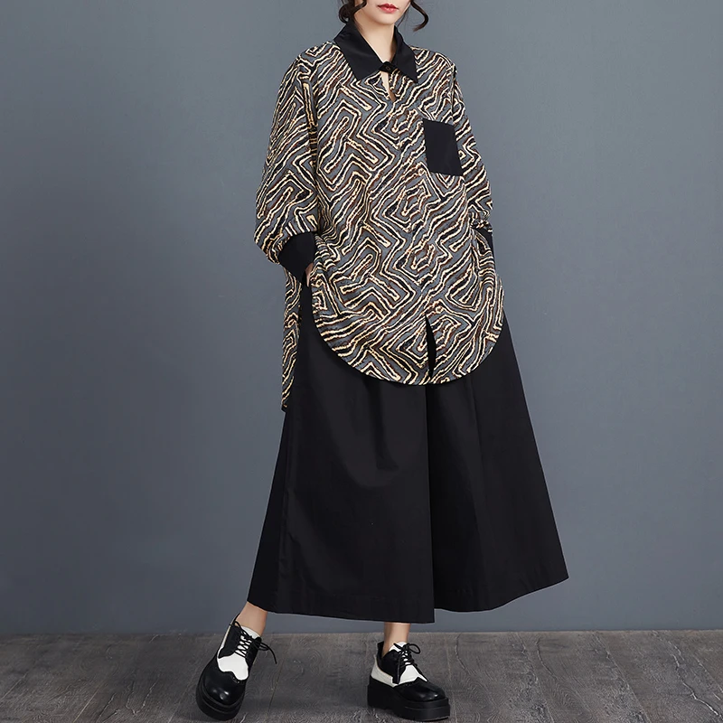 

Loose Long Sve Women's irt Spring Sle Casual Faion Slimming Print Casual Comfortable Polyester Spring Collection