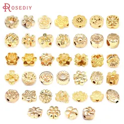 18K Gold Color Matte Gold Color Brass Flower Bracelets Spacer Beads Diy Jewelry Making Supplies Bracelets Accessories for Women