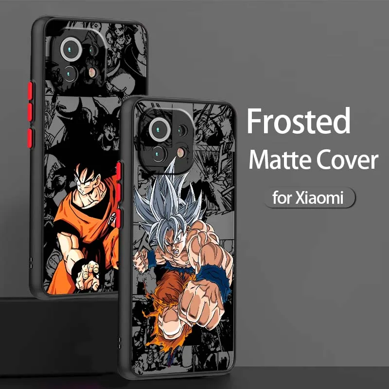 

Luxurious Son Goku Anime For Xiaomi 14T 13T 13 12T 12 12S 11T 11 11i 10 10T Ultra Pro Lite Frosted Translucent Phone Case