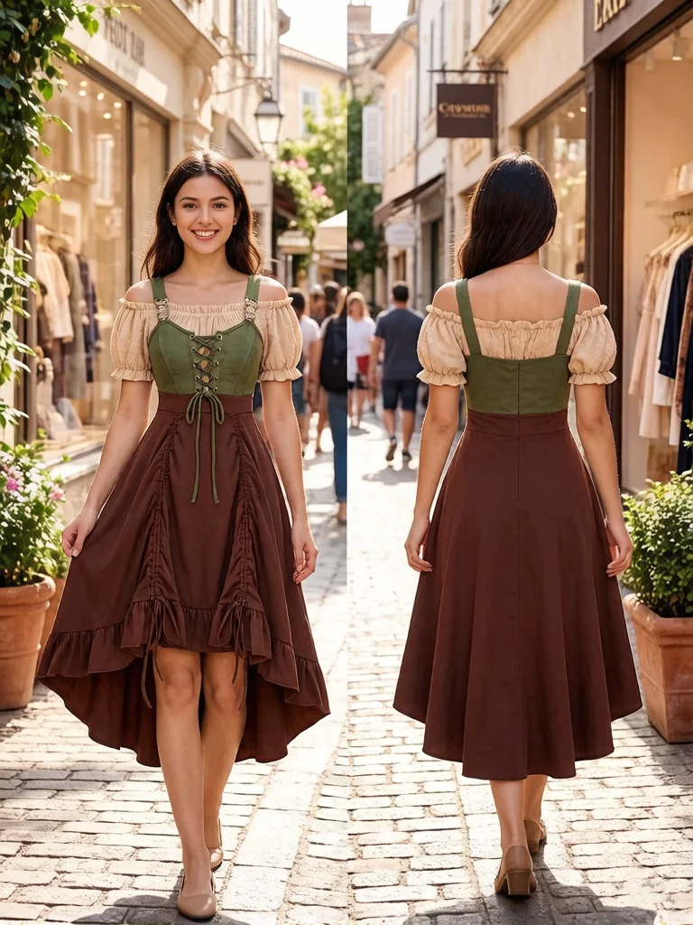 Plus Size Gothic Lace Up Cold Shoulder Dresses Women’s Puff Sleeve Ruffled High Low Hem Vintage Corset Style Evening Party Gown