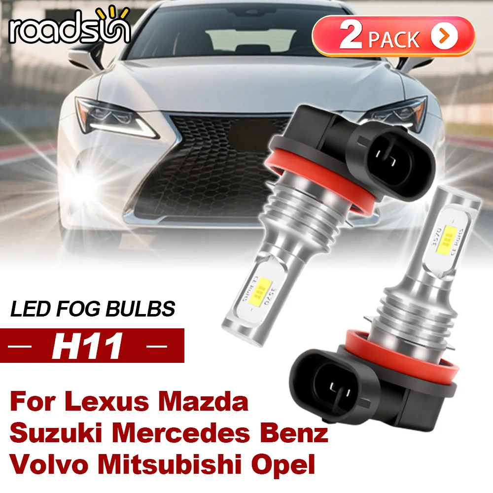 

2PCS White Car LED Front Fog Light Lamp Bulb For Lexus CT200H Mazda CX-5 3 5 6 Suzuki Swift Mercedes Benz Volvo Mitsubishi Opel