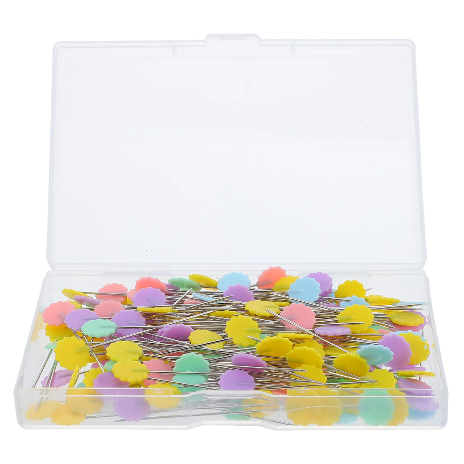 

200pcs Plum Shaped Pins Sewing Tools Quilting Accessories Pin Storage Box Dressmaking Knitting Metal Needles Sharp Tips