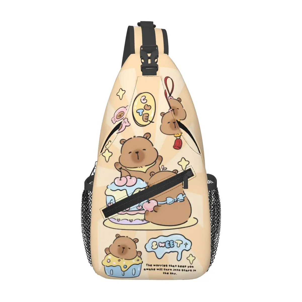 

Custom Capybara Sweet BackpacksFor Traveling Hiking Bags Shoulder Crossbody Chest Backpack Sling Crossbody Backpack