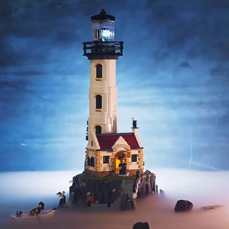 Brandneue 2065-teilige elektrische Leuchtturm-Modellbausteine, elektrische Bausteine, Kinderspielzeug, Weihnachtsgeschenke