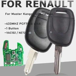 KEYECU PCF7946 ID46 Chip 433MHZ 1 Button Car Remote Key Control for Renault Master Kangoo Clio Twingo VAC102 / NE72