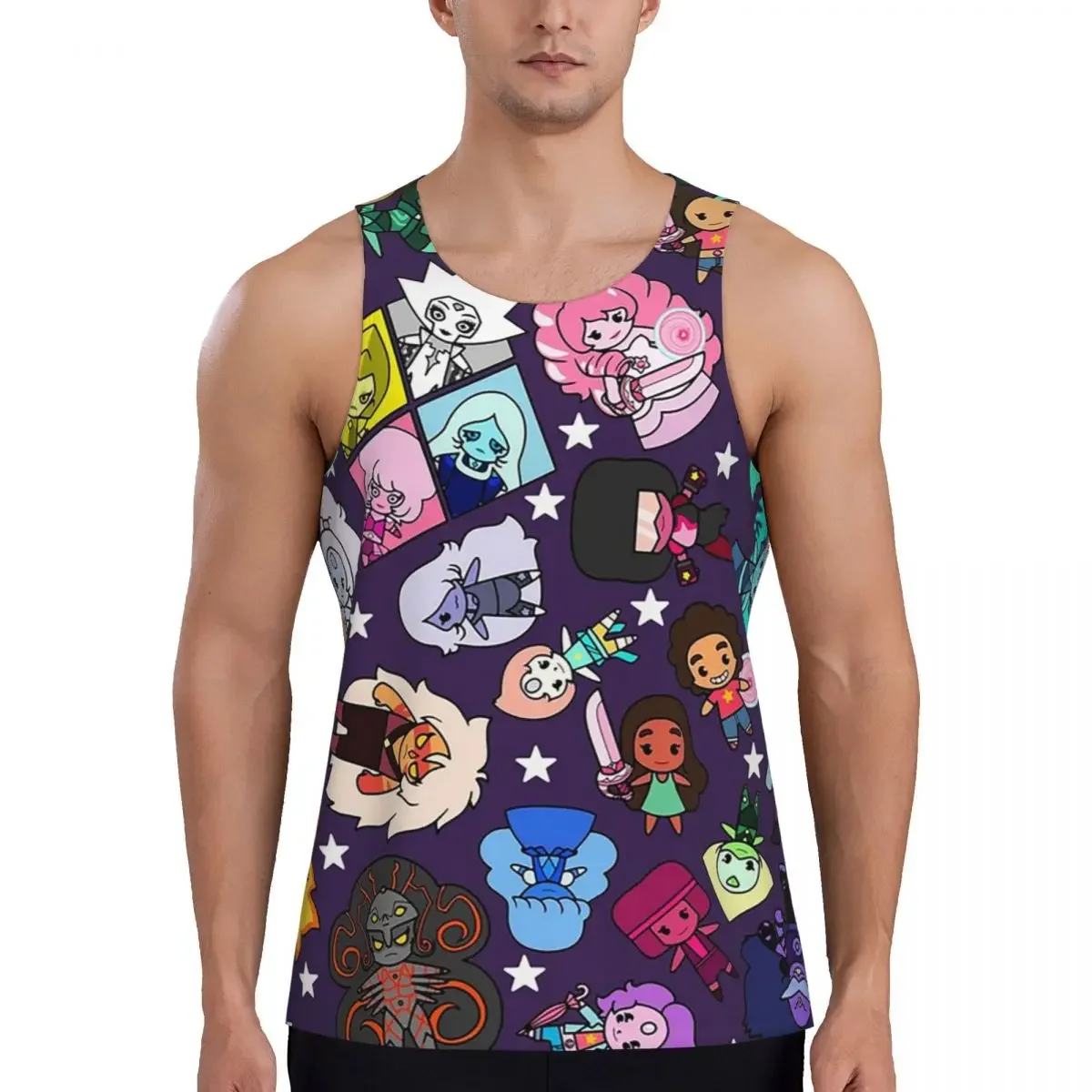 Quick Dry Crystal Gems Steven Universe Gym Tank Muscle Sleeveless Shirt Bodybuilding Breathable Vest