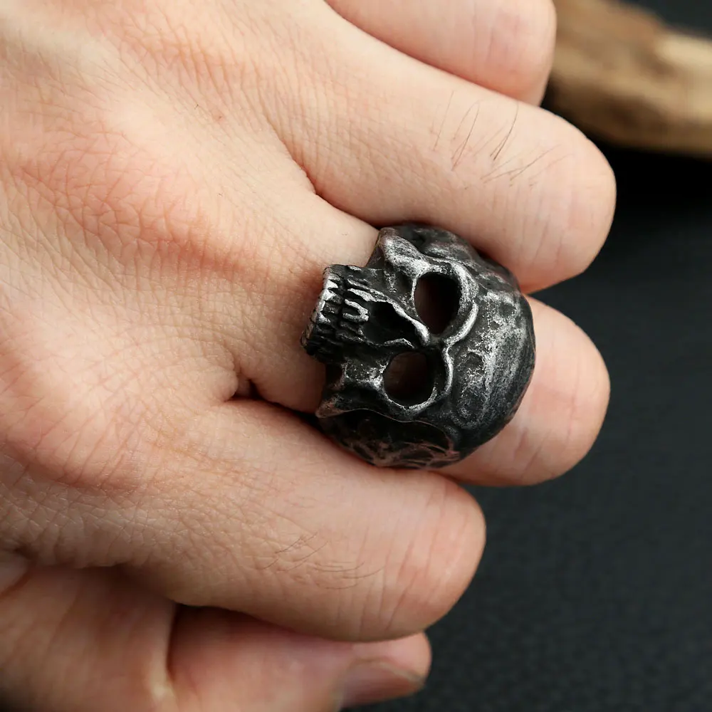 Vintage Skull Ring Punk Biker Motorcycle Band Rings For Men Women 316L Stainless Steel Fashion Jewelry Unique Gifts Wholesale