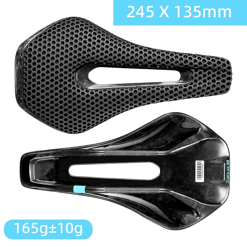 RYET 3D Geprint Volledig Carbon Fietszadel 245*135/145/155mm Fietszadel voor MTB Gravel Racefiets Zadelkussen fiets onderdelen