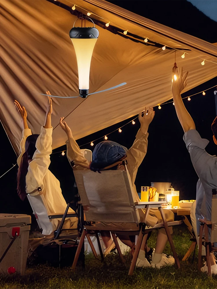 يطير طارد مروحة ضوء LED الجدول مصباح قابلة للشحن معلقة يطير مبيد الحشرات مع شفرات لينة يبقي الذباب بعيدا للتخييم نزهة