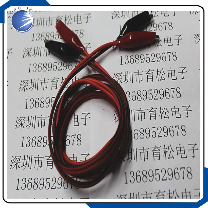 2PCS/LOT(1pair)  Double headed alligator clip  cable wire  test  alligator clip 2 wire clip with a total length of