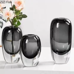 Transparent Thick Bottom Bubble Glass Vase Hydroponic Planter Flower Vessels Decoration Flower Arrangement Decorative Vases