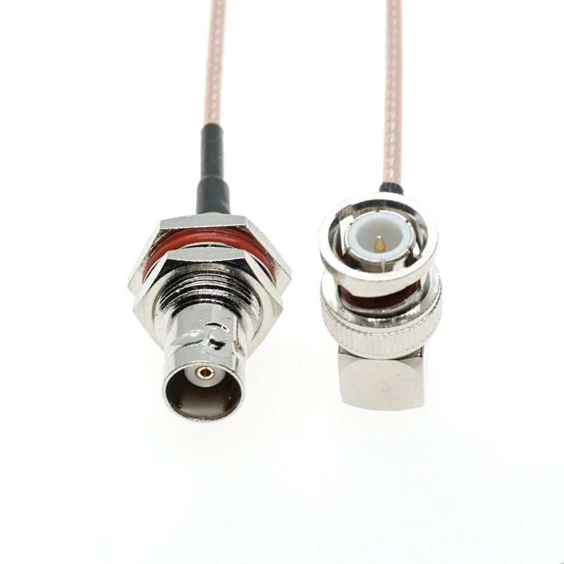BNC MALE right angle  TO BNC FEMALE  NUT Cable RG316 RF Coaxial Coax Pigtail Jumper
