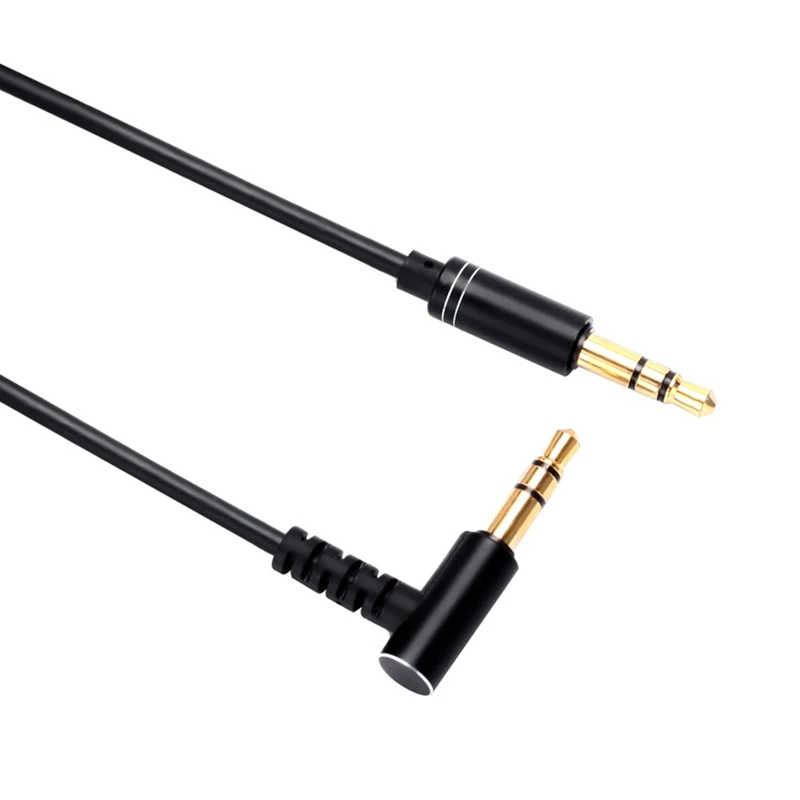 HiFi AUX Cable 3.5mm 90 Degree Angle Car AUX Audio Speaker Cable 3.5 Jack for Guitar Gold-Plated Auxiliary Car Headphone Cable