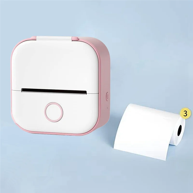 ADP-Mini Pocket Printer, New Upgrade Fast Printing Portable Mini Thermal Printer, Wireless Bluetooth Photo Printer (Pink)