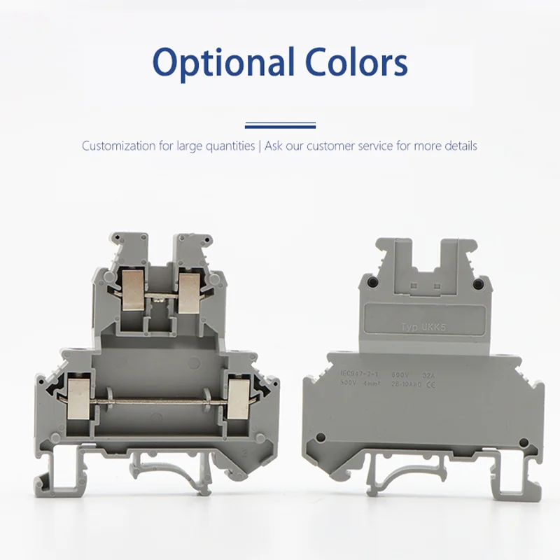 ManHua Terminal Blocks Din Rail  UKK-5 10Pcs Connector Double Layer Terminal Blocks Screw Electrical Wiring Wire Conductor UKK-5