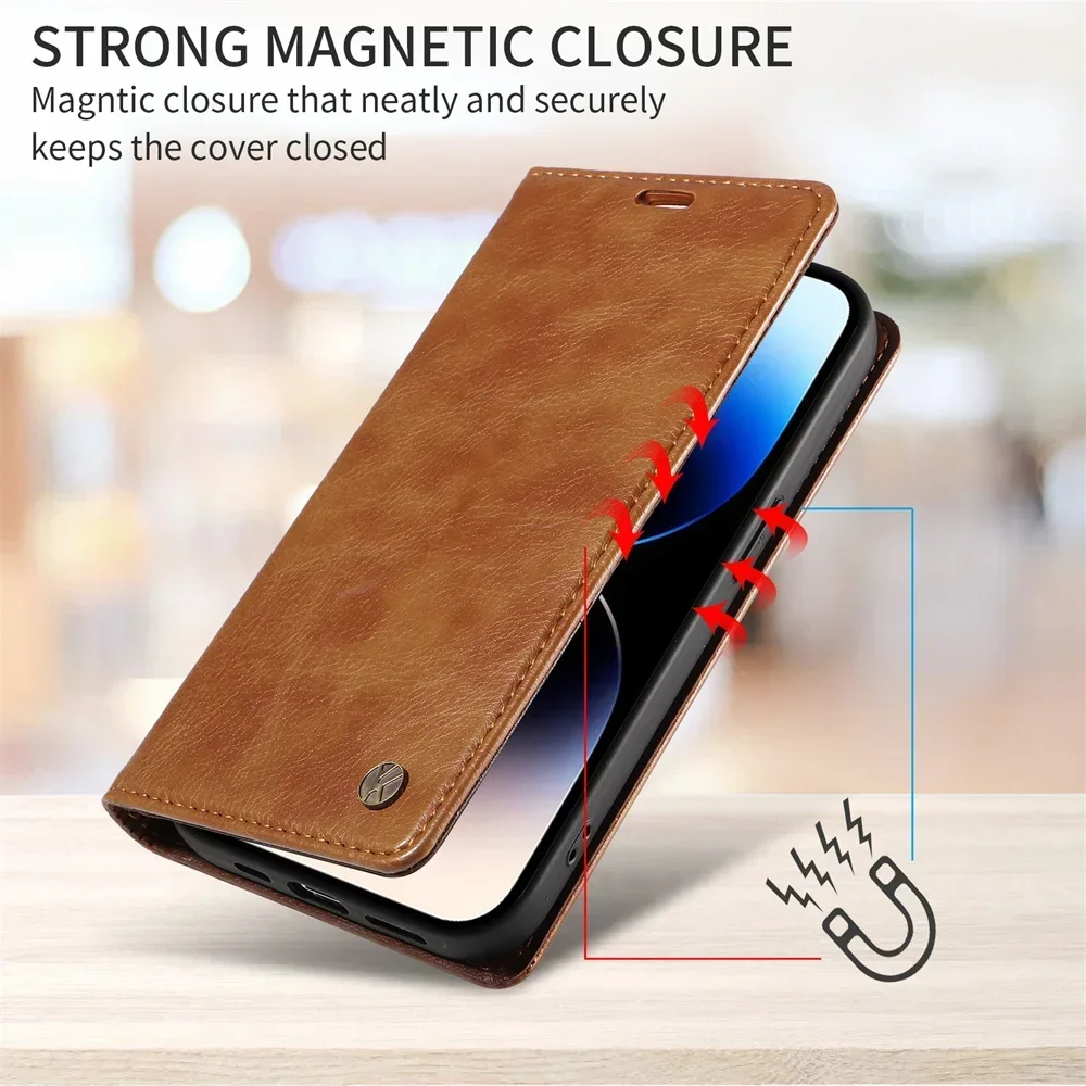 Leather Wallet Case For Samsung Galaxy A06 A16 A55 A35 A25 A15 A05 A05S A54 A34 A24 A14 A73 A53 A33 A23 A13 A04S Magnetic Cover