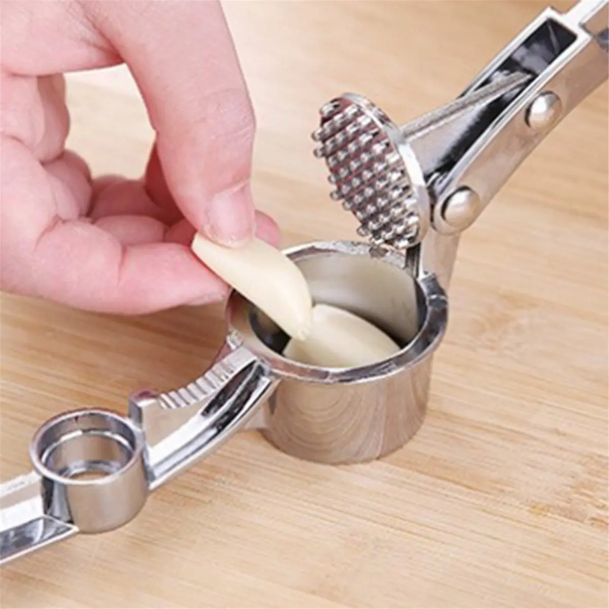 Garlic Press Set - Garlic Mincer & Crusher with Peeler & Brush for Home Kitchen
