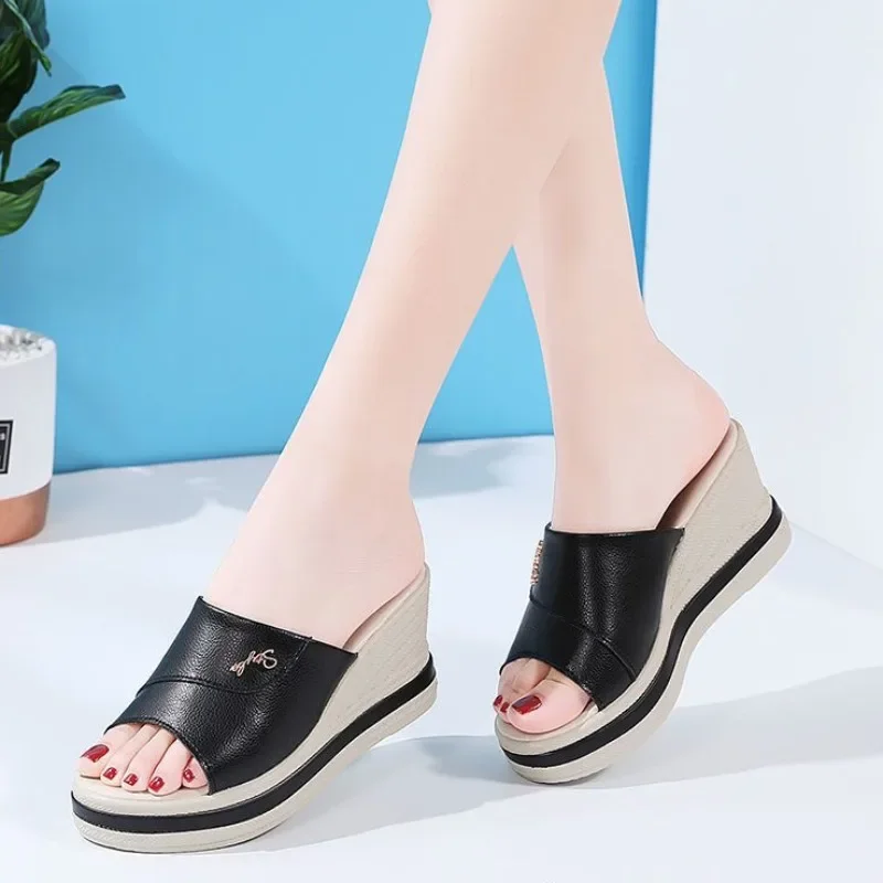 Zapatos para mujer Sabot Slides sandalias suaves zapatillas de punta abierta para mujer piel Natural en promoción venta al por mayor 2024 nuevo estilo de lujo Vip