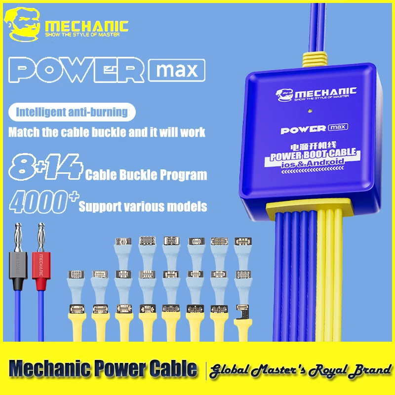 

【MECHANIC】 Тестовый кабель питания серии Power Max, комплект тестовых шнуров для загрузки мобильного телефона, комплект тестовых шнуров для ремонта системы Android iOS