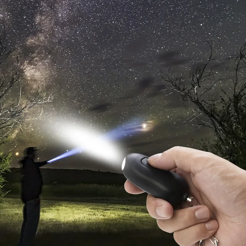 자체 알람 SOS 알람 개인 안전 알람, 충전식 보안 패닉 단추 LED 조명 키체인, 야간 여성 노인용, 130DB