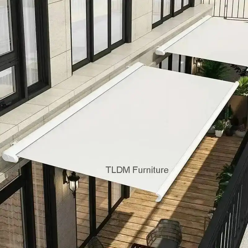 Balcony Outdoor Retractable Gazebos Electric Hand-cranked Sun Courtyard Protection and Rain Protection Canopy Creative Tents ZZ