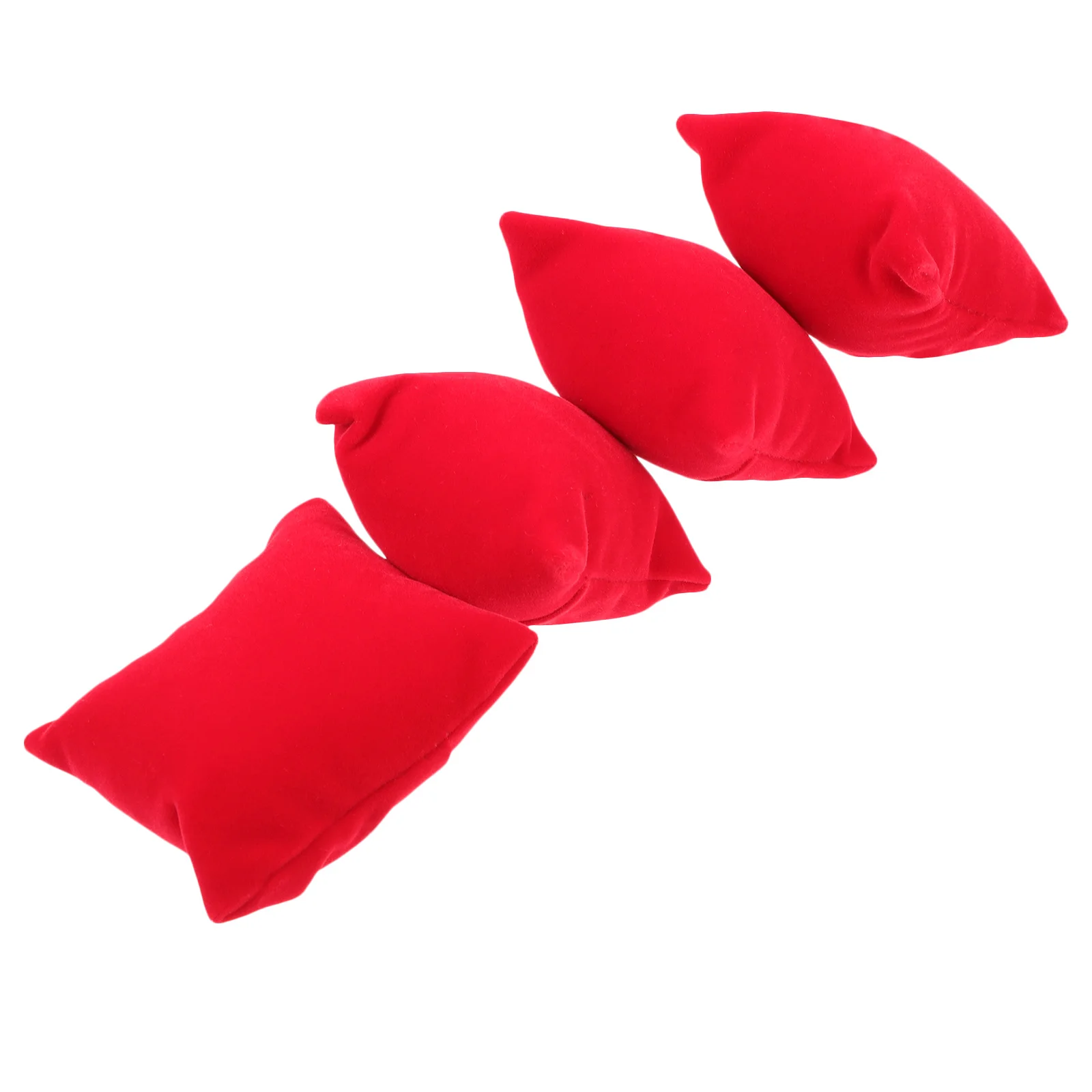 

4pcs Watch Pillow Red Small Props for Bracelet Jewelry Watch Display Pillow Storage Stand Material