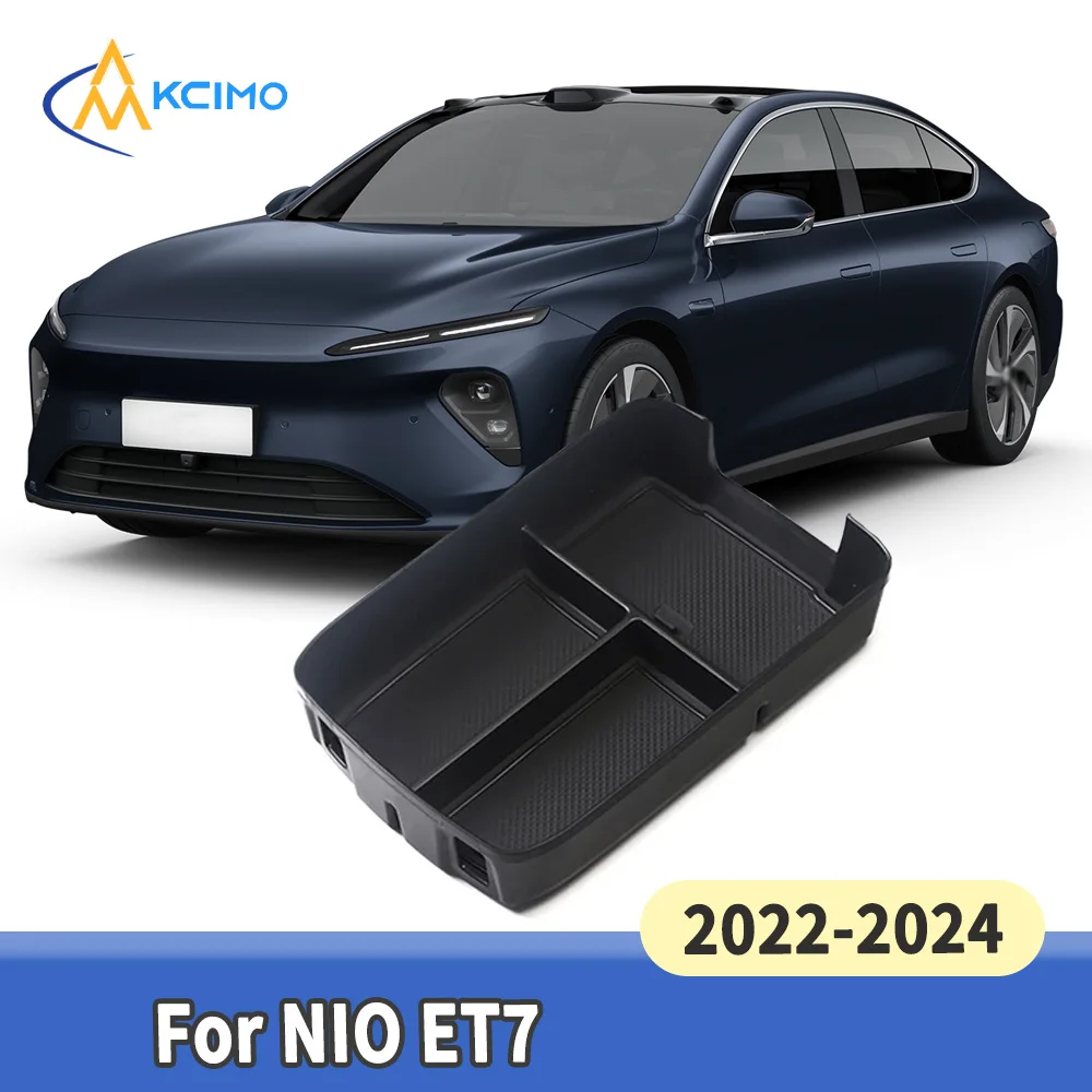 Durable ABS Central Armrest Tray for NIO ET7 2022-2024 Black Double-Layer Storage Box Clutter-Free Auto Interior Accessories