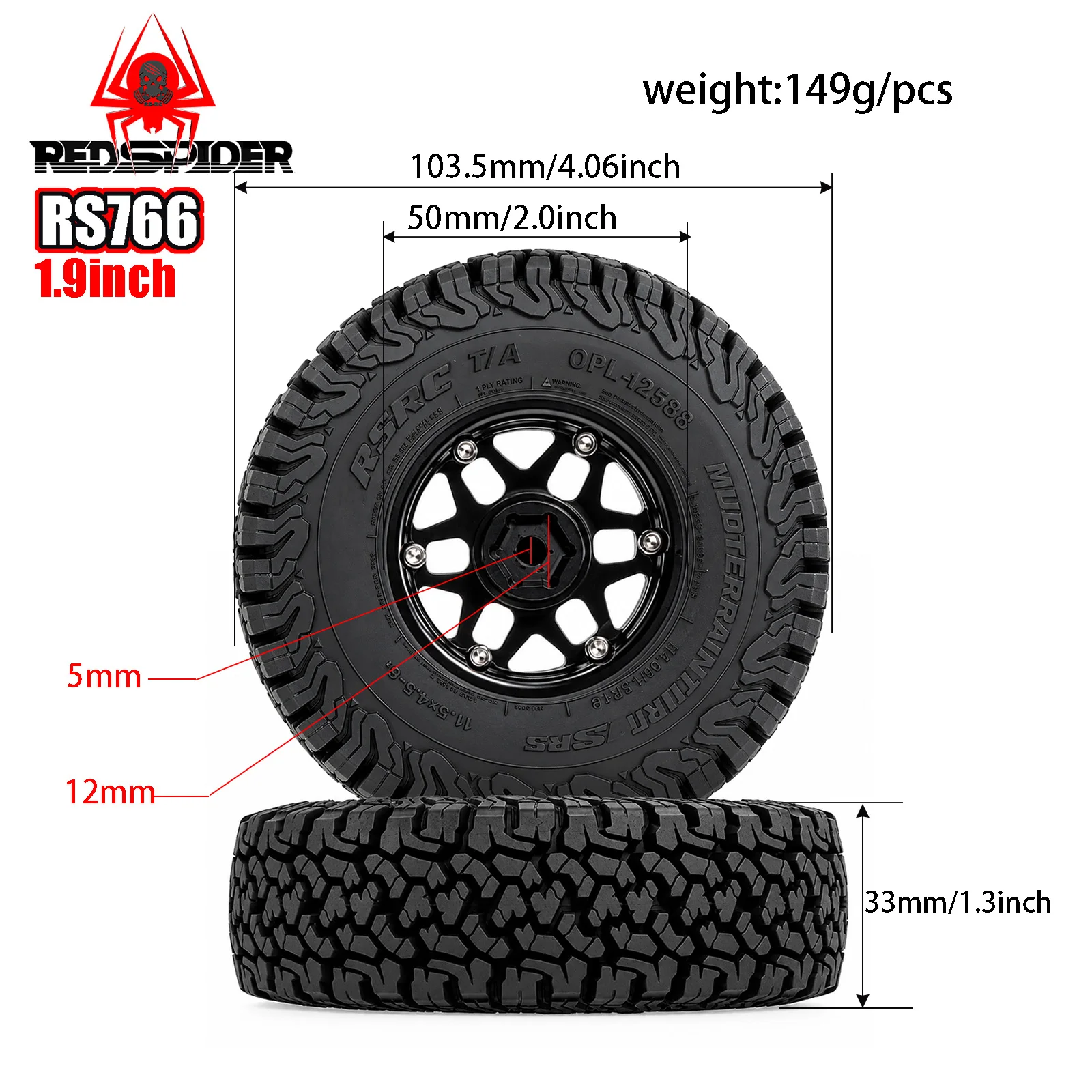 RED SPIDER 4Pcs 1.9