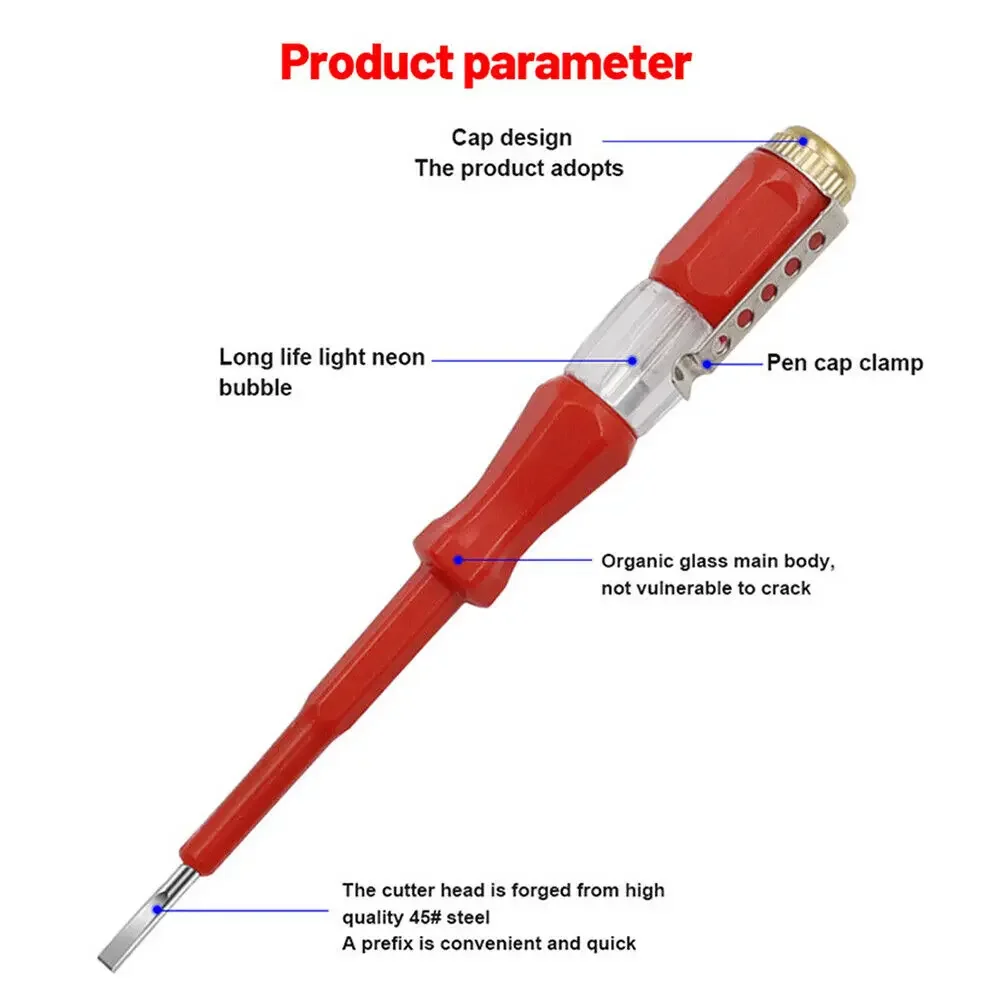 Random Color Multifunctional Test Pen Flat Screwdriver 121mm Accessories Electric Tool Hand Tool LED Replacement Spare Parts