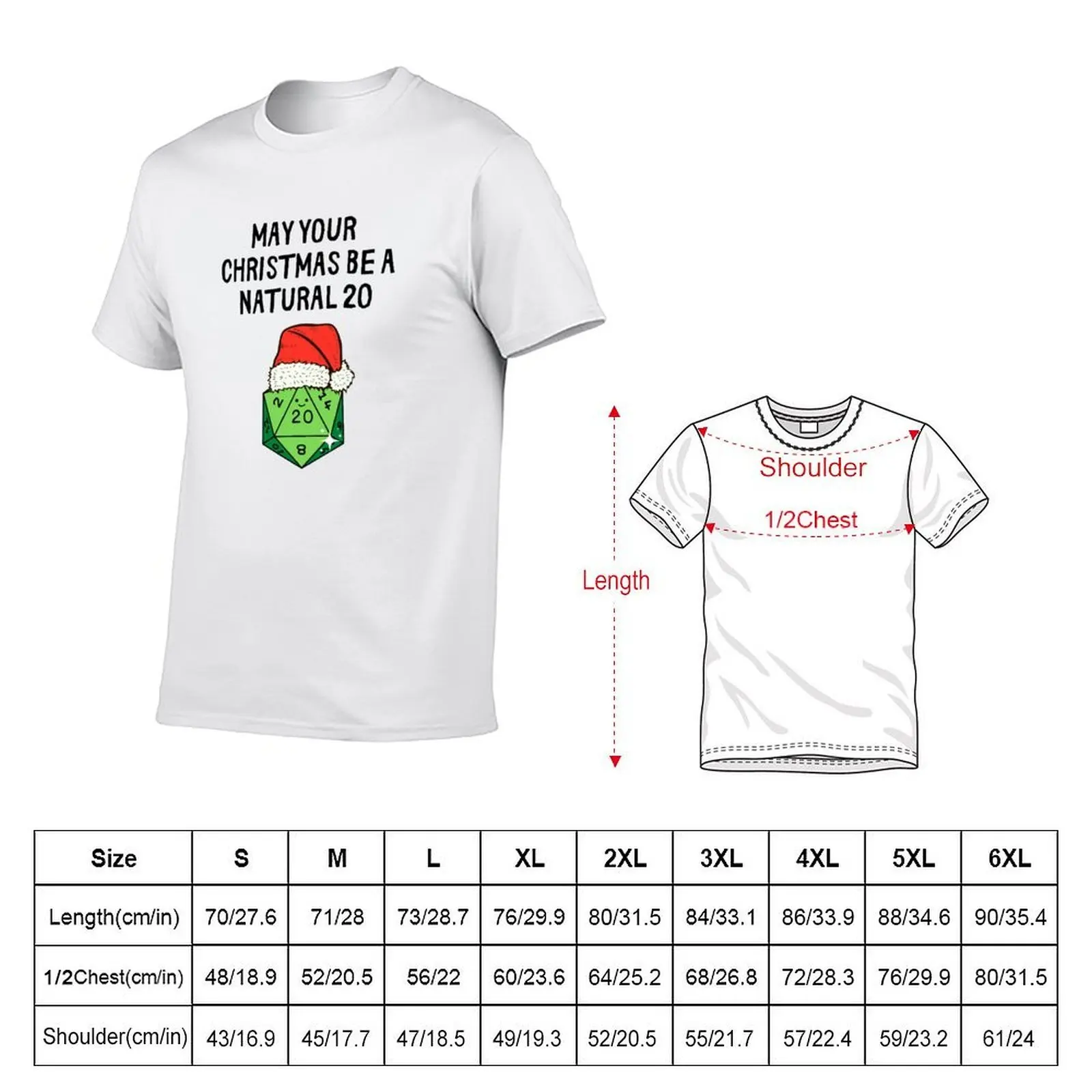 May Your Christmas Be A Natural 20 D&D Xmas Print T-Shirt blue lock new gifts and t-shirts heavyweight t shirts for men