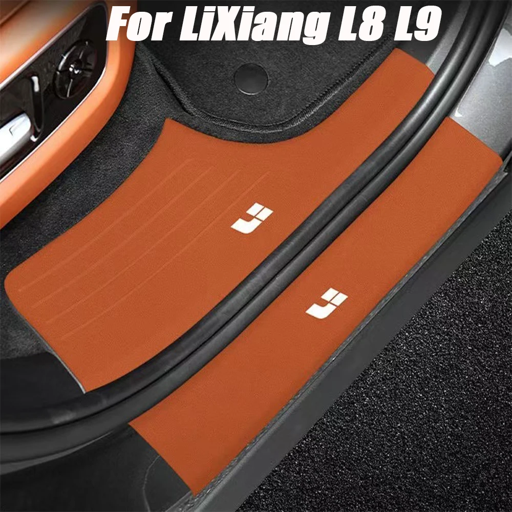 

For LiXiang L8 L9 Car threshold strip anti stepping and anti kicking sticker leather decorative accessories