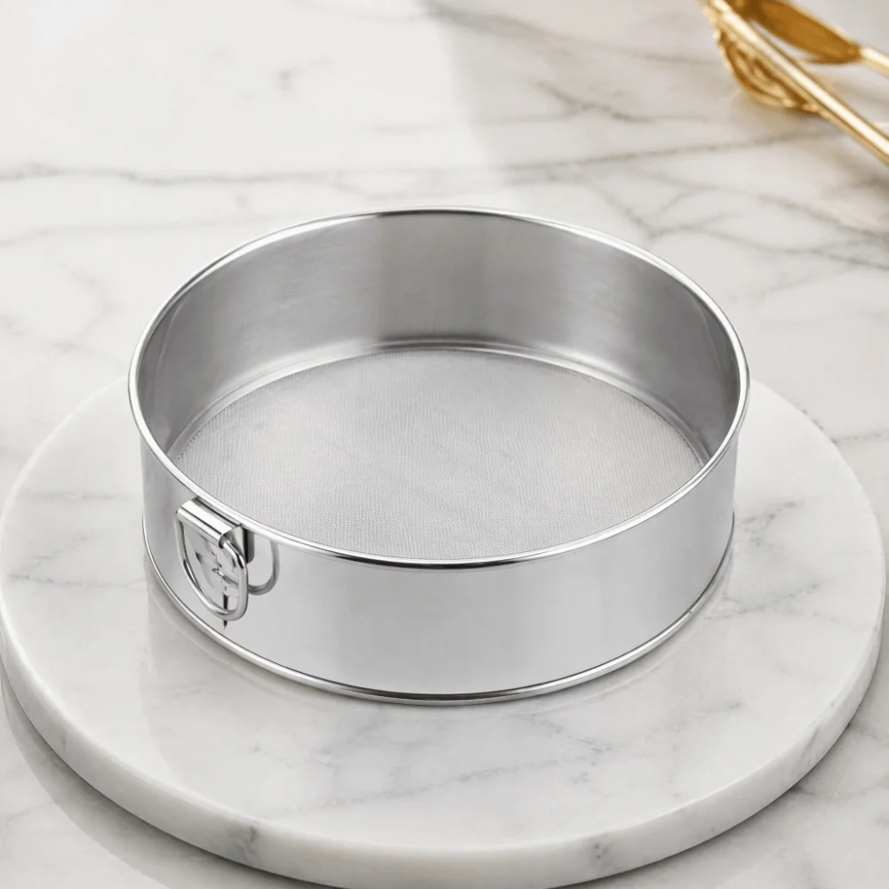 New 304 Stainless Steel Flour Sifter 15cm 60 Mesh Fine Mesh Strainer Fine Mesh Round Baking Sieve Home Baking