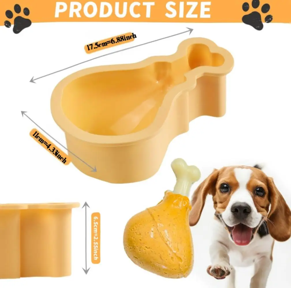 Chicken Drumstick Silicone Mold For Dog Treats, Bone & Chicken Leg Shape Pet Food Mould, Reusable Silicone Baking Mold For Dog
