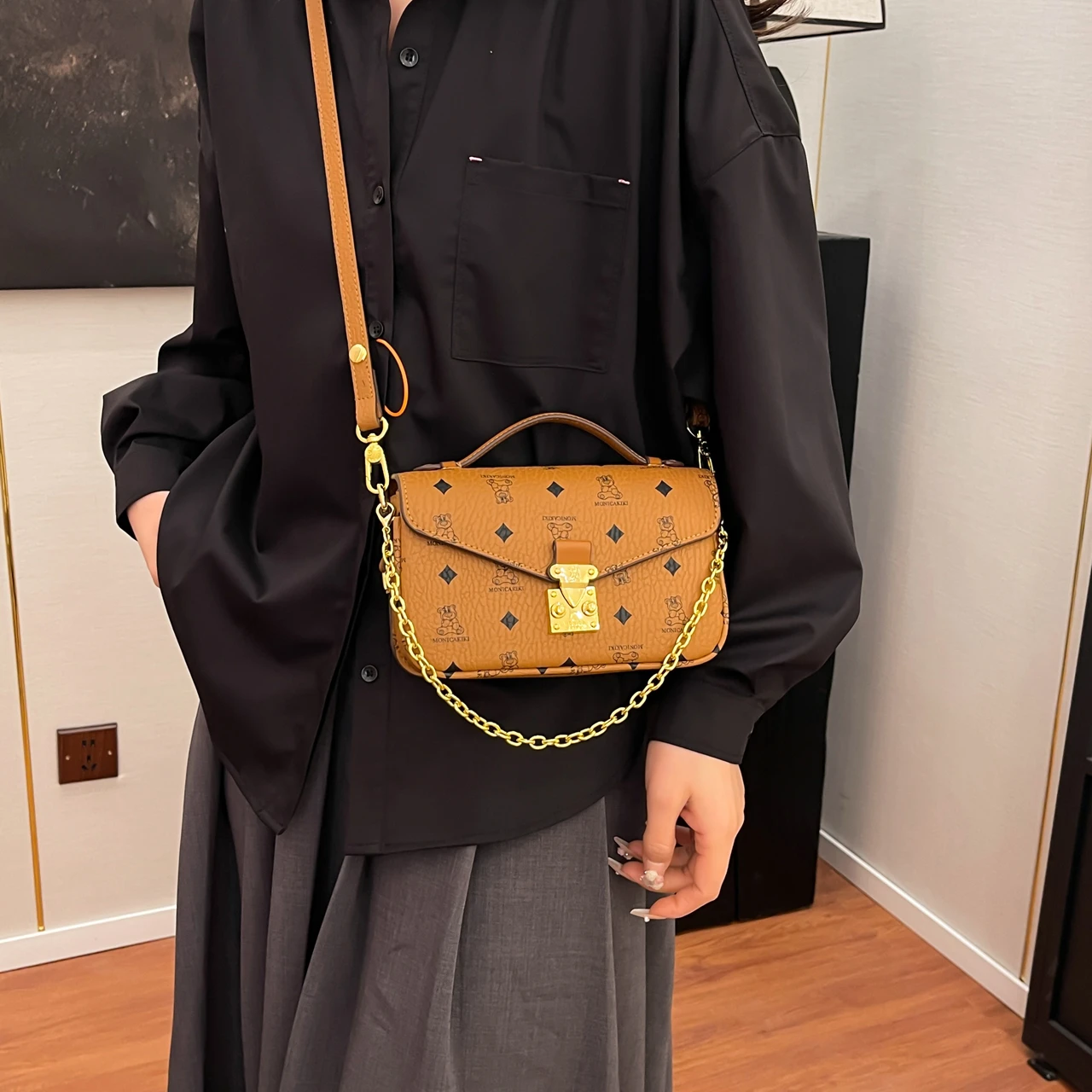 Sac fourre-tout en cuir pour femmes, fourre-tout de styliste, sac à bandoulière élégant, bourse de soirée