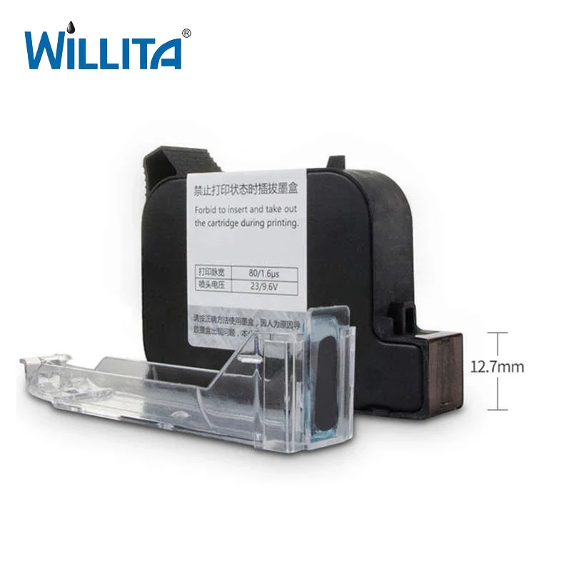 Willita A-level 12.7mm Printing Height JS12 Compatible Fast Dry Eco Solvent Ink Cartridge For Handheld/Online Inkjet Printers