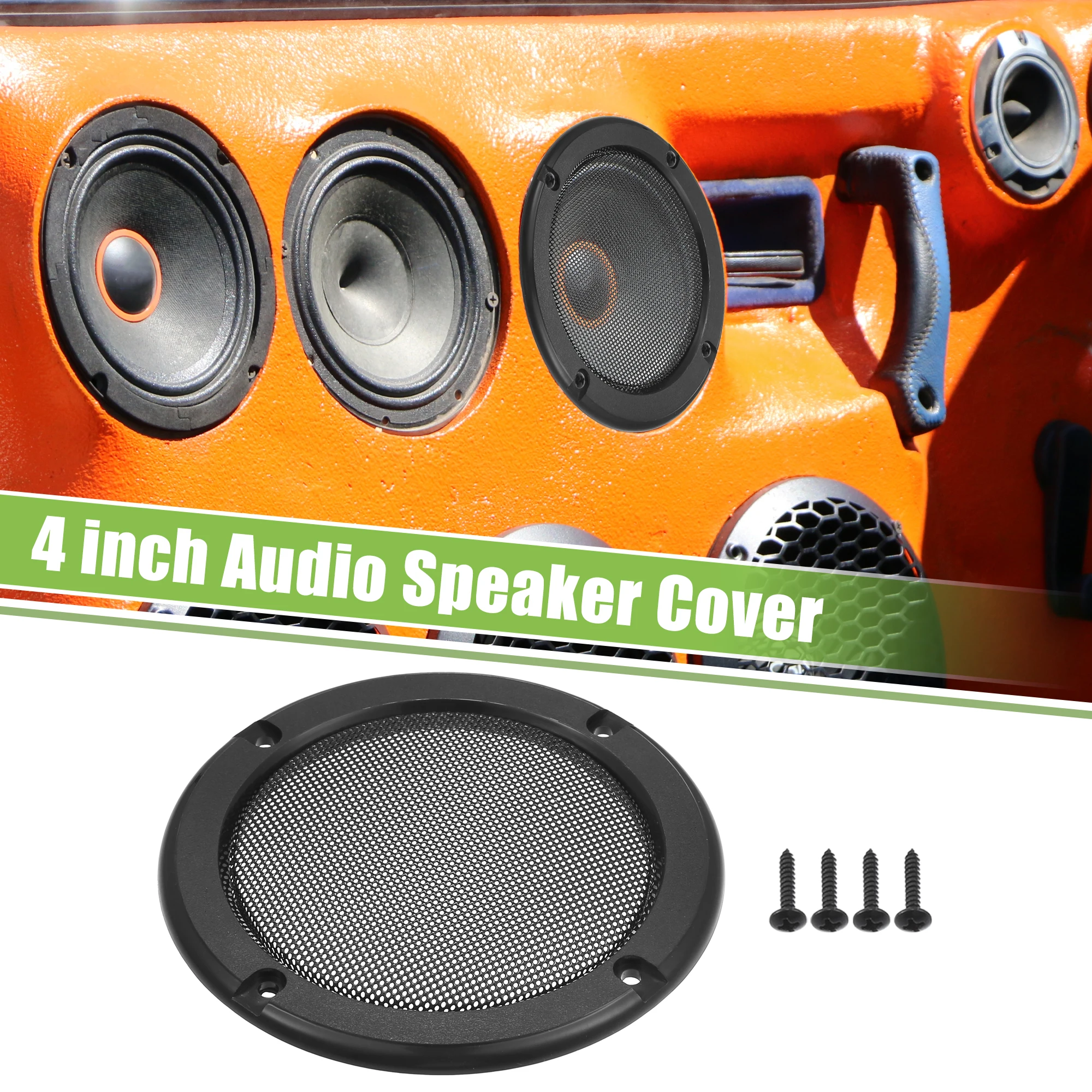 X Autohaux 4/5 Inch Car Speaker Grills Cover Mesh Round Audio Speaker Subwoofer Guard Protector Case with Mounting Screws