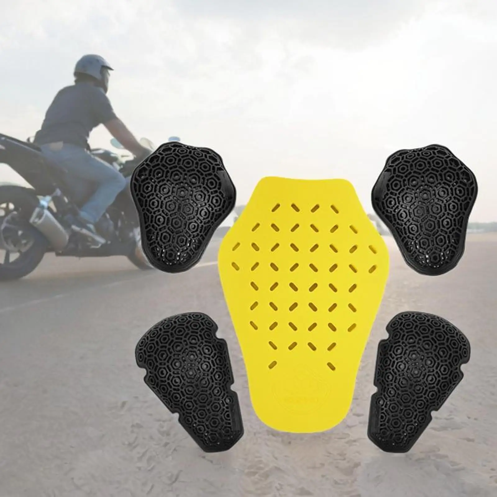 

5pcs Motocross Riding Protector Back Shoulder Elbow Pads for Motorcycle Jackets