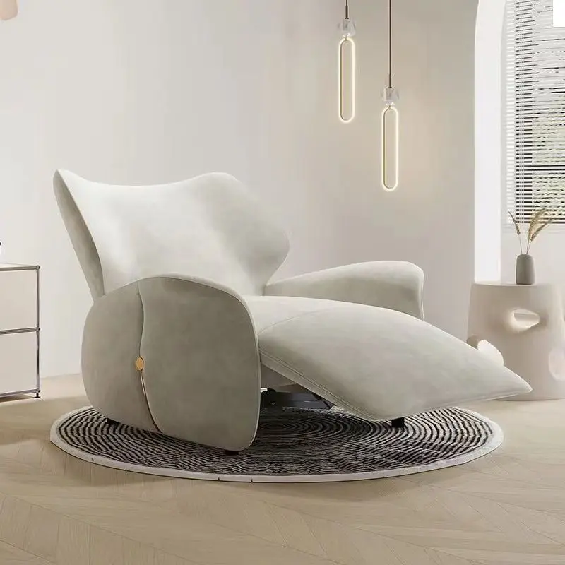 Single leisure sofa multi-functional fabric living room electric lazy rocking chair can lie down and sleep