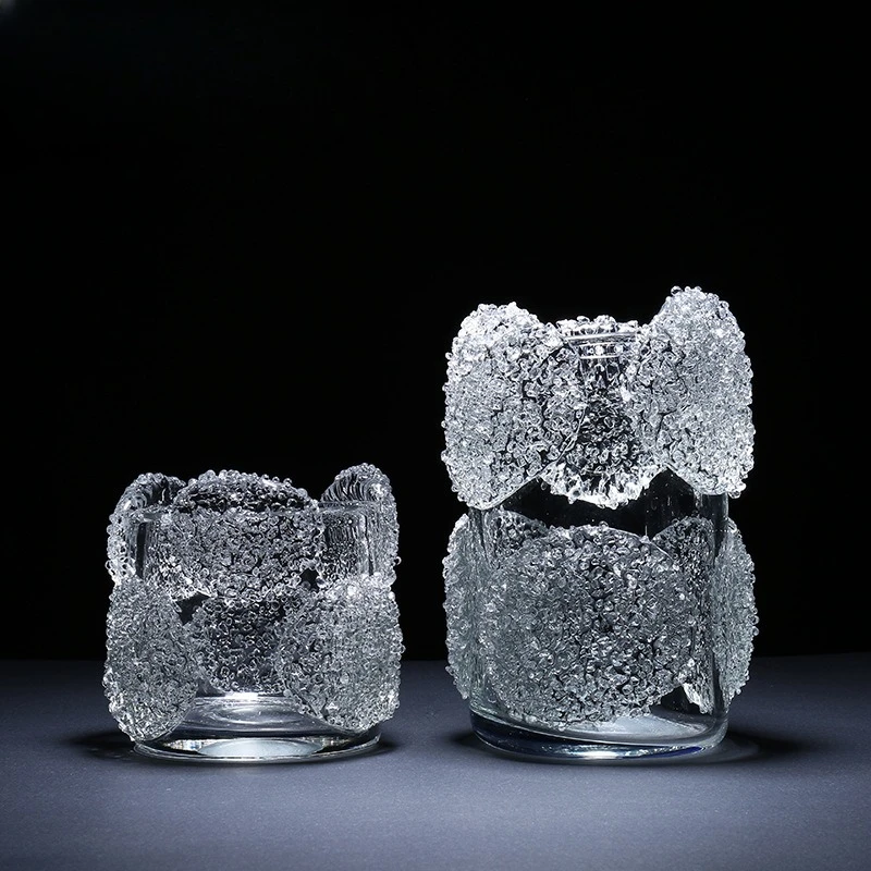 Handmade  transparent glass craft vase hotel home living room dining room bedroom ornament