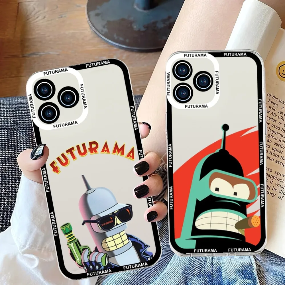 F-Futurama-Cartoon Phone Case For Samsung S 23 22 21 20 ULTRA PLUS Lite Transparent Shell