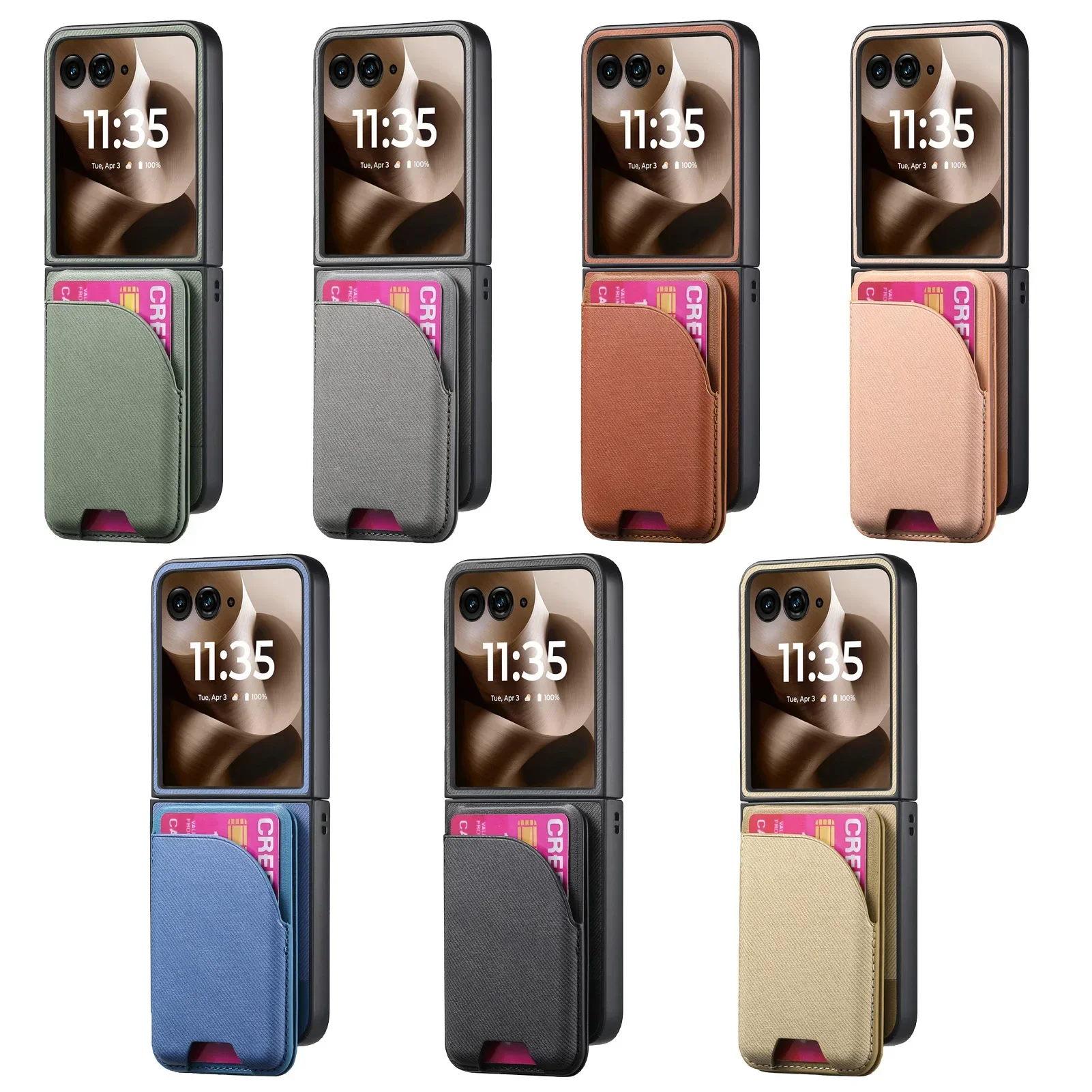Handyhülle für Motorola Razr 60 50 40 Moto Razr 60 50 40 Ultra, Brieftasche, Kartenhalter, Halterung, magnetische Kartenhülle, Lederbezug