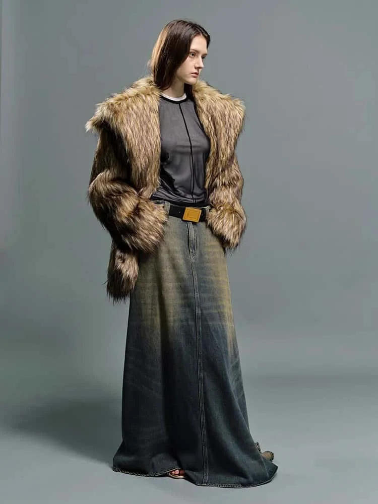 2023 Nieuwe Luxe Voor Vrouwen Nepbont Jassen Jas Grote Revers Lange Mouw Mode Herfst Winter Dikke Pluizige Uitloper streetwear