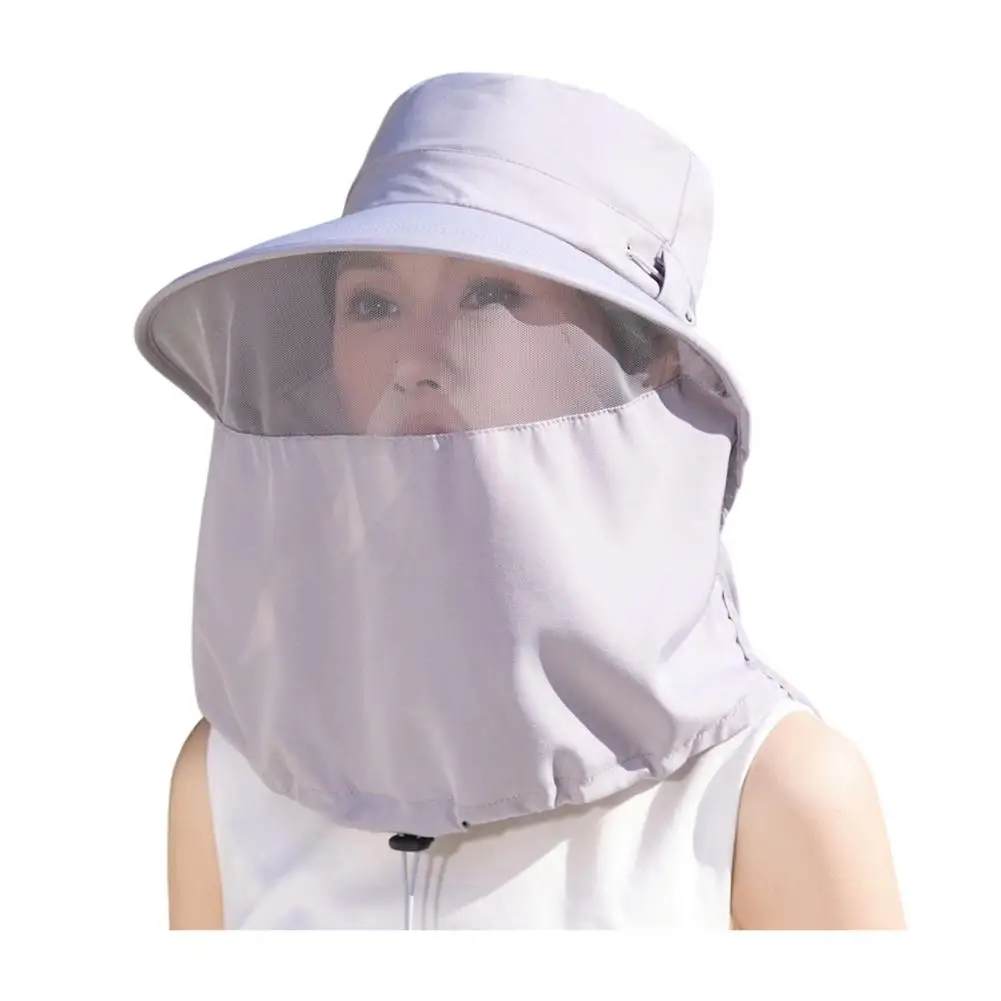 

Fisherman Hat Breathable Mesh Face Guard Large Brim UV Protection Full Face Neck Protector Sun Hat 360-Degree Sun Summer Hat New